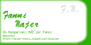 fanni majer business card